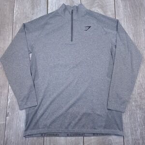 Gymshark 1/4 Zip Pullover Mens Size XL Grey Vital Seamless Workout Top